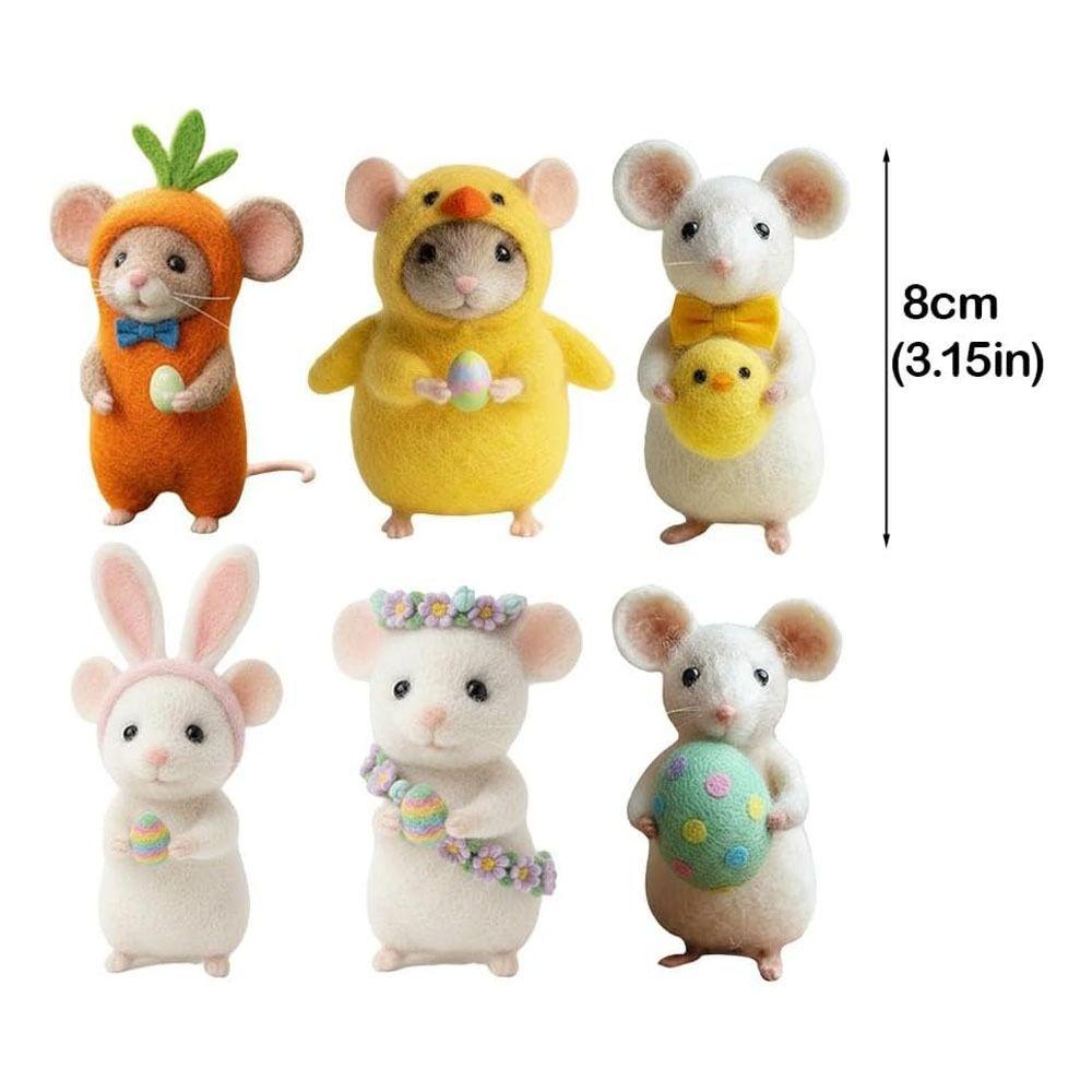 Craft Needle Felting Supply Needle Felted Mouse Handmade Figurine Gifts Felt Mice Ornaments Cute Mouse Mouse Collectible Easter