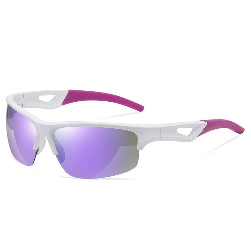 Polarized Sports Half-frame Cycling Sunglasses for Men Women UV Protection Lightweight Outdoor Riding Glasses