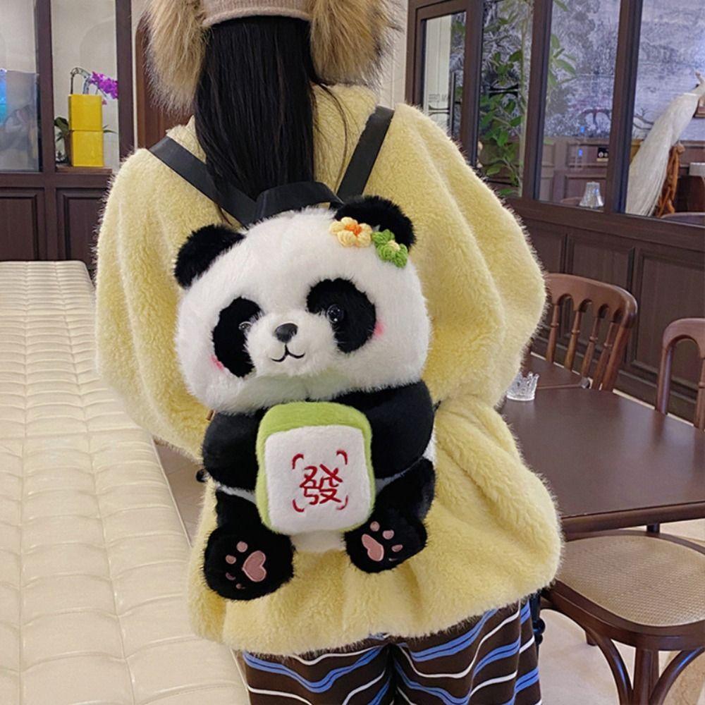 PP Cotton Shoulders Dual Use Knapsack Large Capacity Animal Doll Plush Schoolbag  Autumn Winter