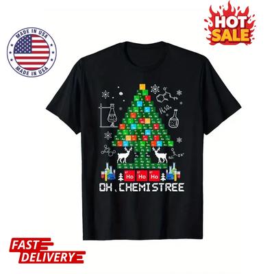 Funny Chemistry Elements Periodic Table Christmas Tree T Shirt -Science Inspired