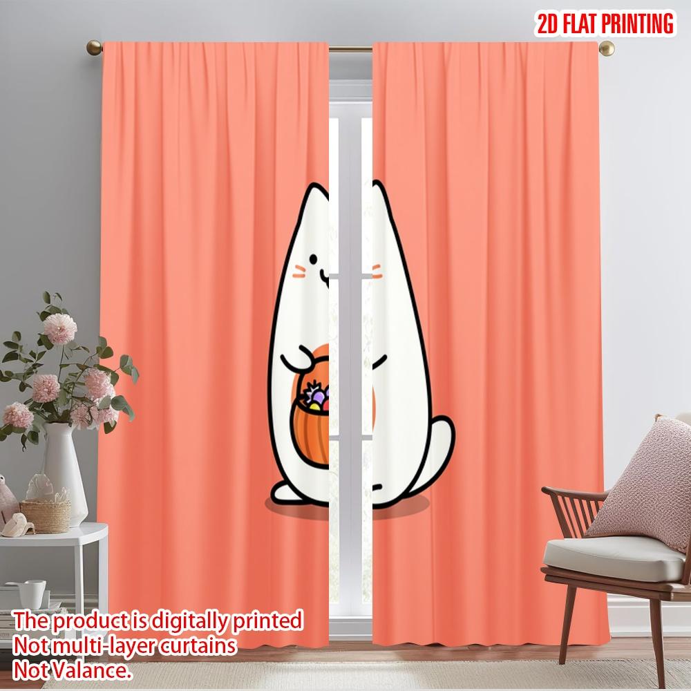 

2pcs,2D plane printing Curtains&Window Treatment halloween pumpkin (17) Polyester (without rod) Decorations For Home Ldeal for 52.50×116.00 CM 2pcs