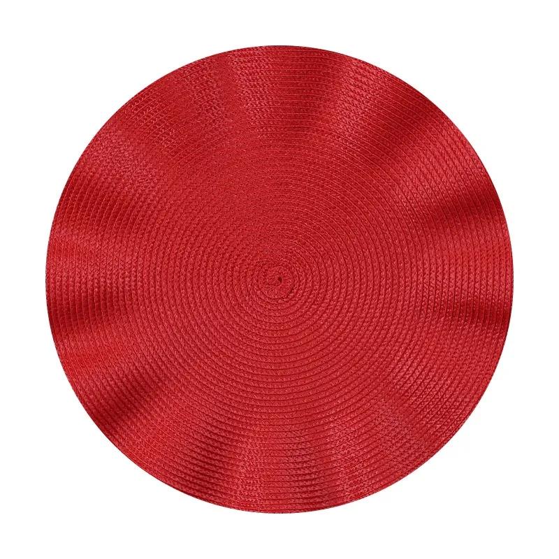Kulaté pletené prostírání s vlnitým okrajem, izolační podložka proti opaření na jídelní stoly, tkané, pratelné, protiskluzové podložky na stůl YLE094