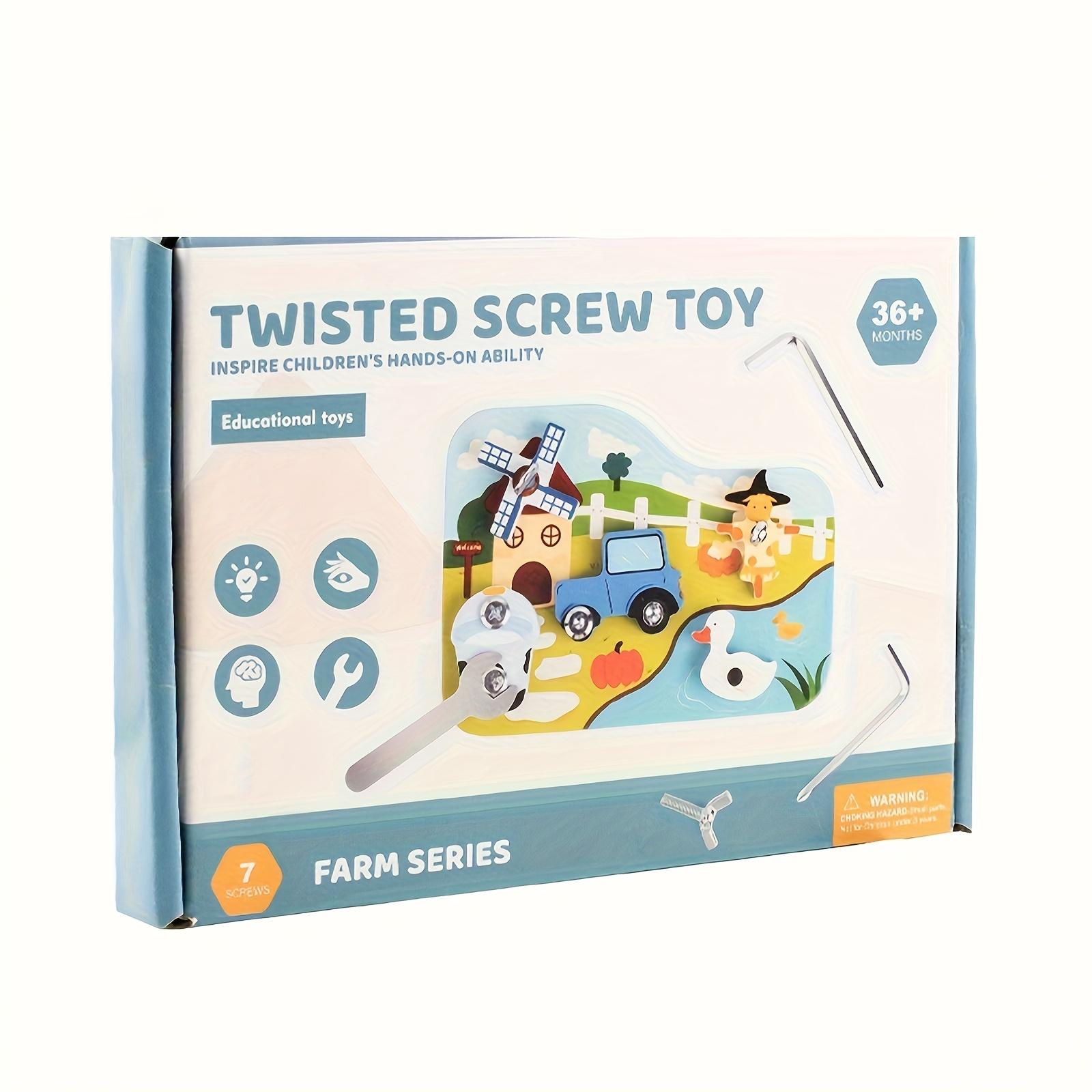 

Деревянная игрушка-конструктор «Фермерская транспортировка на винтах», 3D-пазл, металлический винтовой инструмент, распознавание цветов и форм, тренировка координации рук и глаз, развивающая обучающая игрушка Farm screw toy
