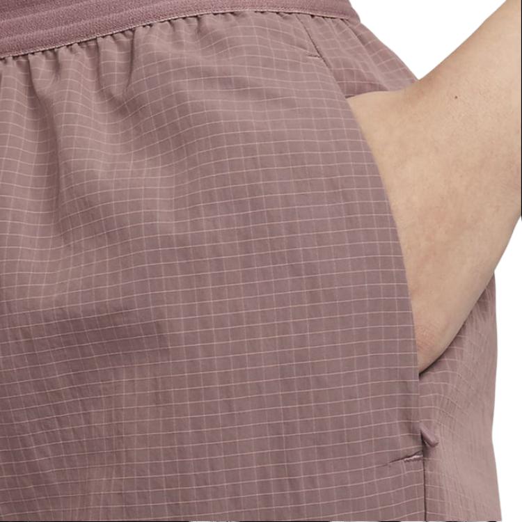 Nike Running Division Solid Mid-Rise Drawstring Knit Sports Pants Women Bottoms Smoke-Gray Purple Red FN2528-208