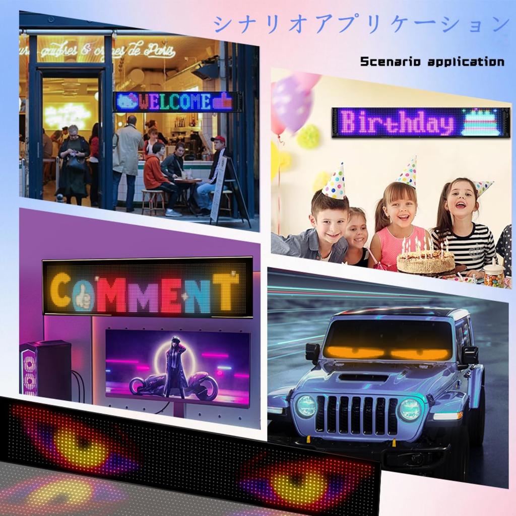 TATACLEA Devil Eye Samochodowy Edytowalny Wzór i Tekst LED Elastyczny Bluetooth Programowalny Tekst Wzór Neon Idealny na i Imprezy Piksele 1 Światło, Światło,