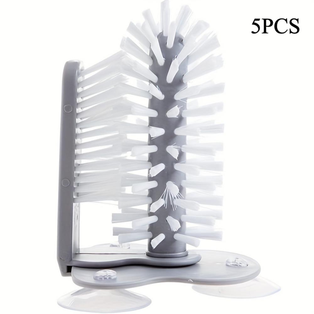 2-in-1 Cup and Wine Glass Cleaning Brush with Suction Cup - Perfect for Kitchen Sink and Beverage Cups - Easy and Efficient Cleaning