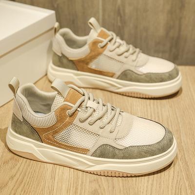 22 Summer New Breathable Thin Mesh Deodorant Mesh Shoes Heightening Casual Sports Board Shoes
