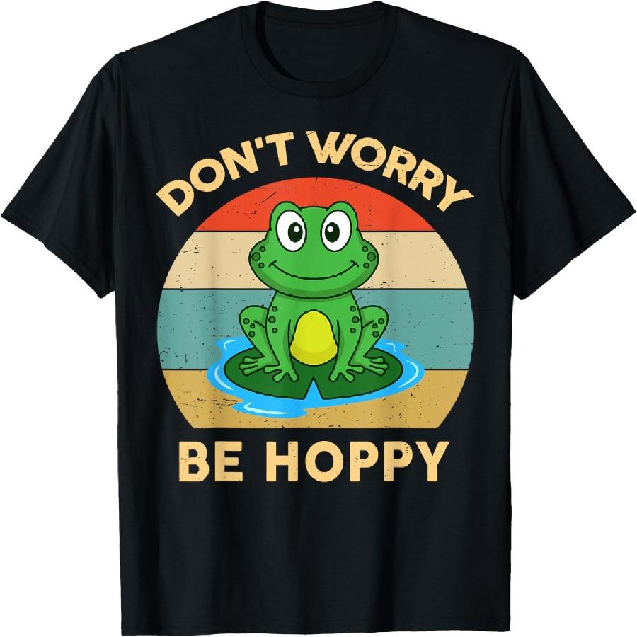 Cute Frog Don t Worry Be Hoppy Kids Toddler T-Shirt XXXXXL