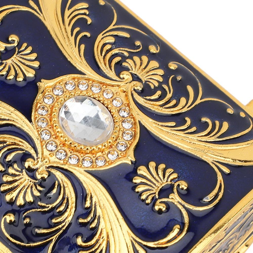 Zinc Alloy Metal Jewelry Box Sparkling Rhinestones Treasure Chest Box  Dressing Table