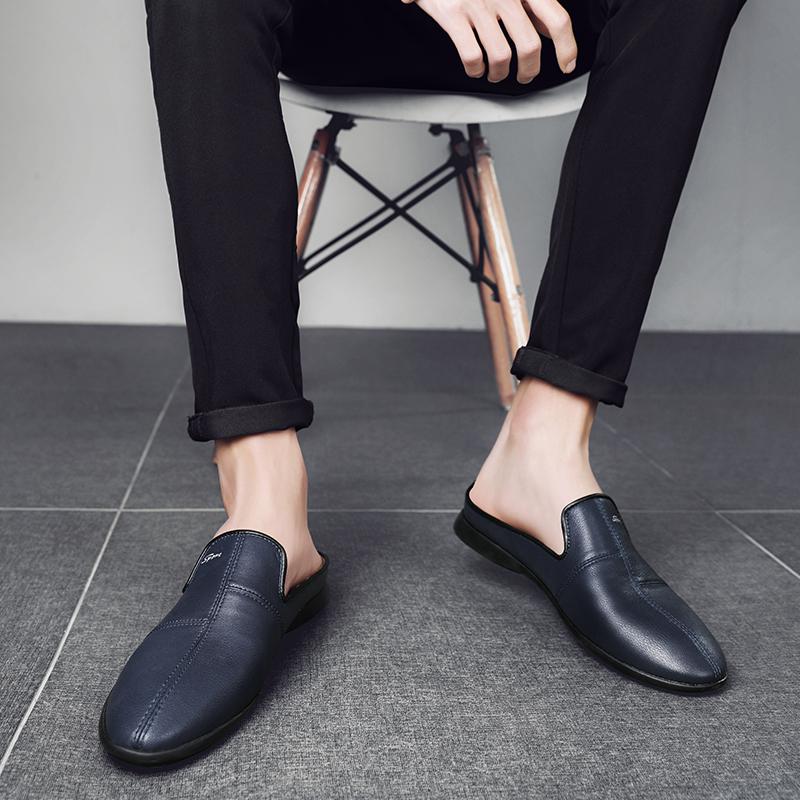 Men's Leather Slippers Sandals Loafers