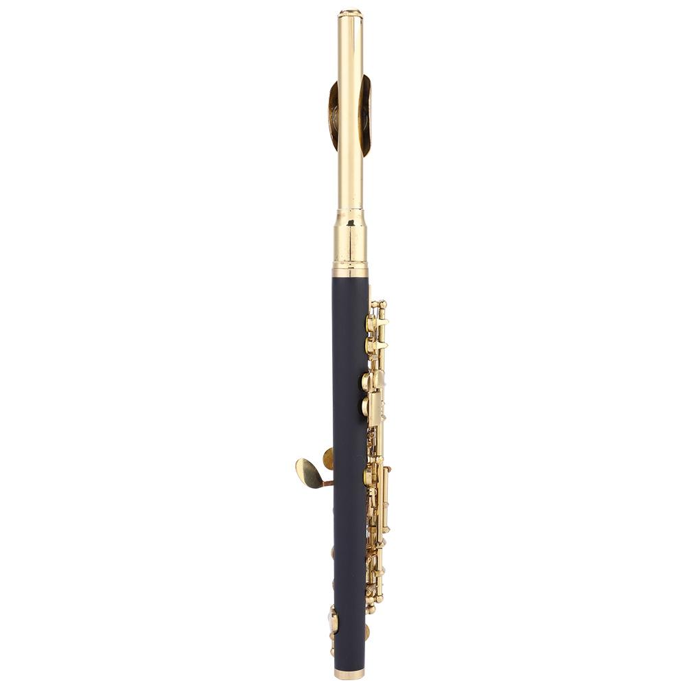 Piccolo Ottavino Half Size Flute Plated C Key Tone with Padded Box Case (Golden)