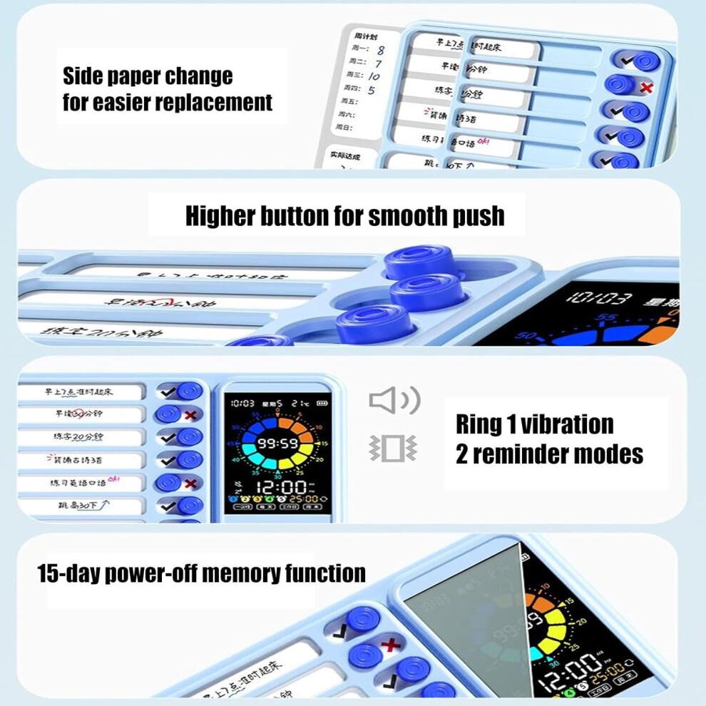 Task Timer Chore Chart Board with Visual Clock and Loud Alarm for Preschool Homeschool Classroom Interactive Time Management