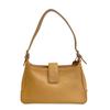7789 Pouch Leather Shoulder Bag Beige Leather Women Used