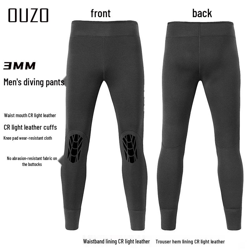 OUZO 3mm Unisex Two-Piece Wetsuit for Diving, Snorkeling, Surfing, and Winter Swimming – Cold Protection and Warmth Top and Pants.
