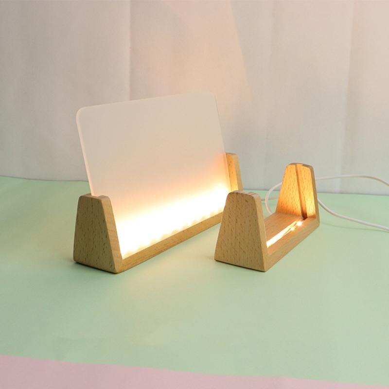 U-shaped Frame Light Base Wooden LED Display Base Pedestal Wood Night LED Light Lamp Base for Acrylic Crystal Glass