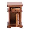 1:12 Scale Miniature Bedside Cabinet Birch Wood   Furniture Nightstand with Drawer for Bedroom