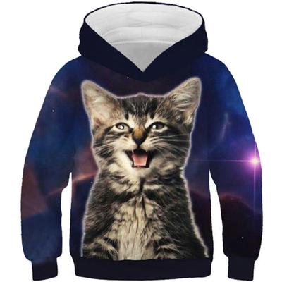 4-13 Years Kids Colorful Space Galaxy 3D Hoodies Lovely Animal Cat Moon Fish Print Boys Girls Sweatshirts Children Pullover Tops