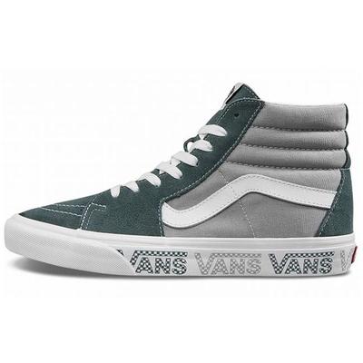 Sk8 Buchstabenbesatz Bequeme Vielseitige High-Top Skate Schuhe Unisex Sneaker Grau Grün VN0A4BV6X0P
