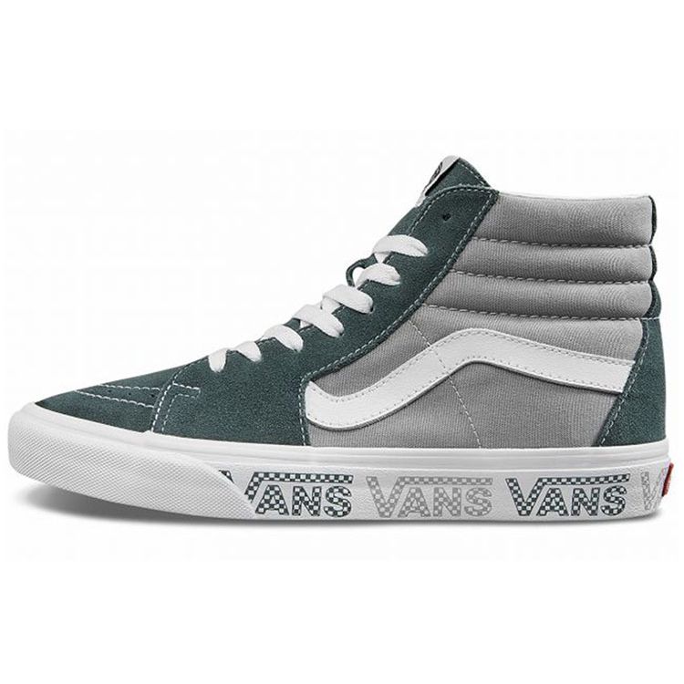 Vans Sk8 Letter Trim Comfortable Versatile High-Top Skate Shoes Unisex Sneaker Gray Green VN0A4BV6X0P