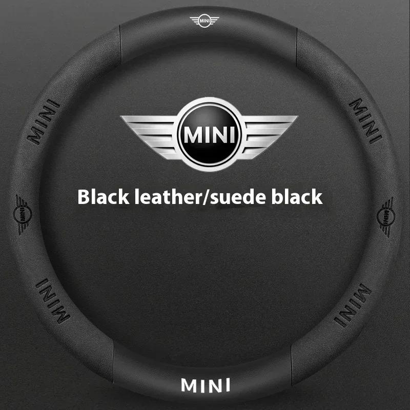 Pro BMW MINI JWC R54 R55 R56 R60 F54 F55 F56 F57 John Cooper S Clubman Countryman Auto Carbonové vlákno Kožený potah volantu