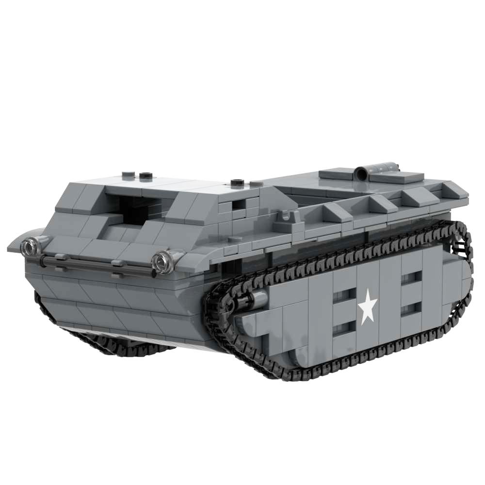 LVT-1 Amphibious Landing Craft Military Building Block Toy Bricks Set with Soldiers