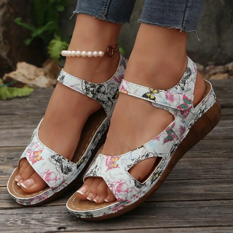 Fashion Shoes for Women 2025 Summer Wedge Sandals Fashion Ankle Strap Non Slip Beach Shoes New Woman Light Platform Sandles Casual Shoes