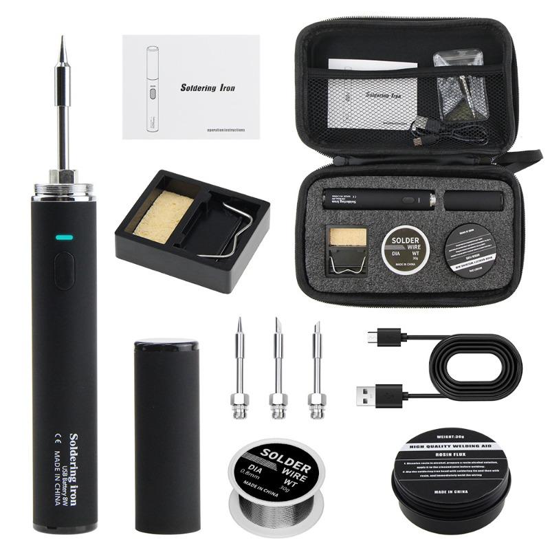 Mini USB Cordless Soldering Iron 5V Portable Adjustable Temperature Soldering Pen DIY Handheld Soldering Kit