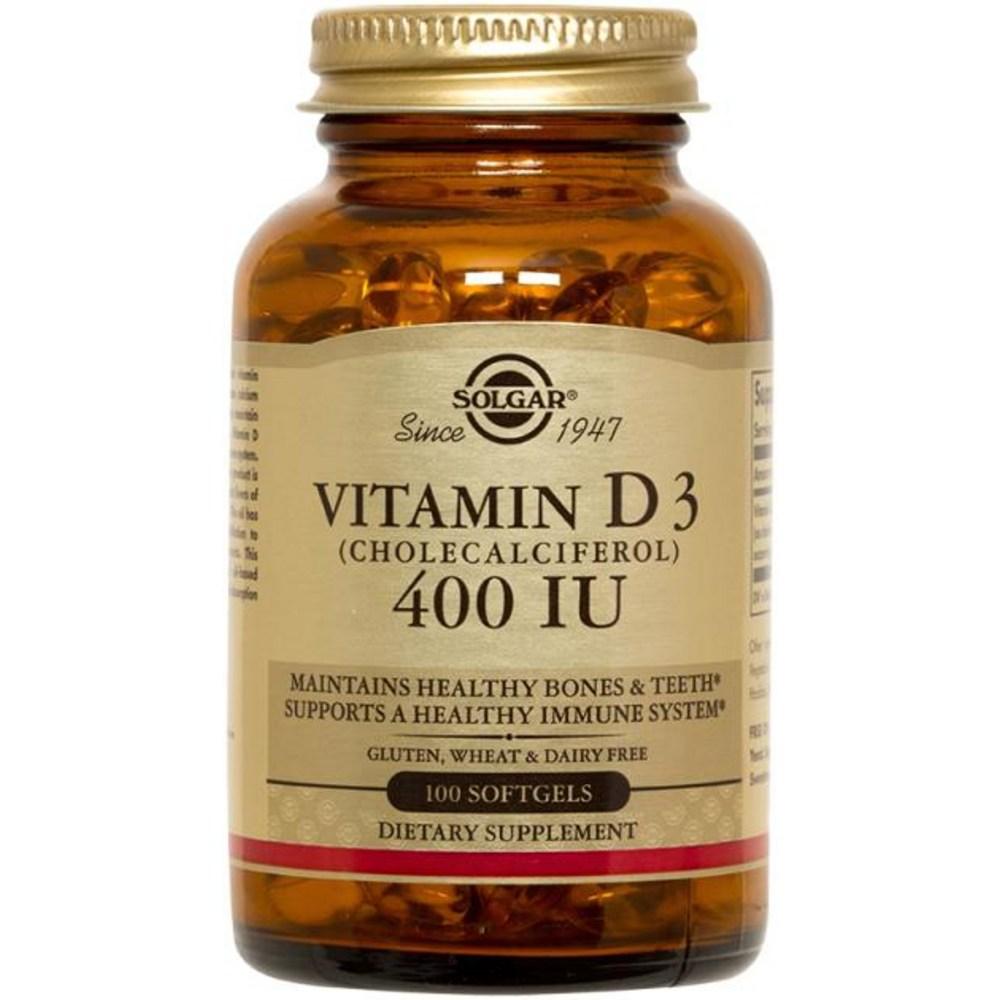 Solgar Vitamin D3 Cholecalciferol 400 IU Softgels 1 pcs (100 Tablets)