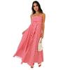 Striped Sleeveless Maxi Dress for Women Spaghetti Strap Smocked Swing Long Dress Summer Vacation Cami Sundress