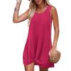 Polyester Splicing Aline Minikleid mit verdrehtem Knoten für den Sommer-Strandurlaub