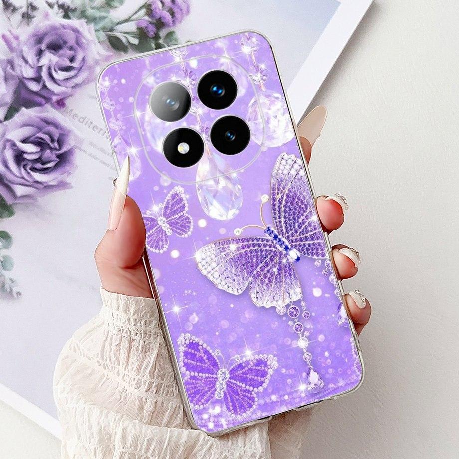 For Xiaomi Redmi Note 14 Pro+ 14Pro Note14 4G 5G Phone Case Back Cover Girly Fashion Flower Butterfly Paintong Soft TPU Fundas