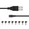USB To DC5521 Charging Cable USB To DC5V Power Cord 5.5x2.1mm Charging Cable and 8 Adapters for Multiple Devices