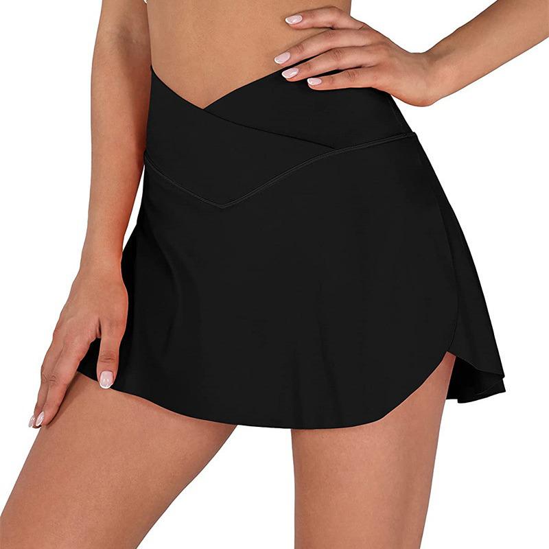 Damska szybkoschnąca spódniczka tenisowa z kieszeniami - zapobiegająca ekspozycji, z materiału sharkskin XY8-12