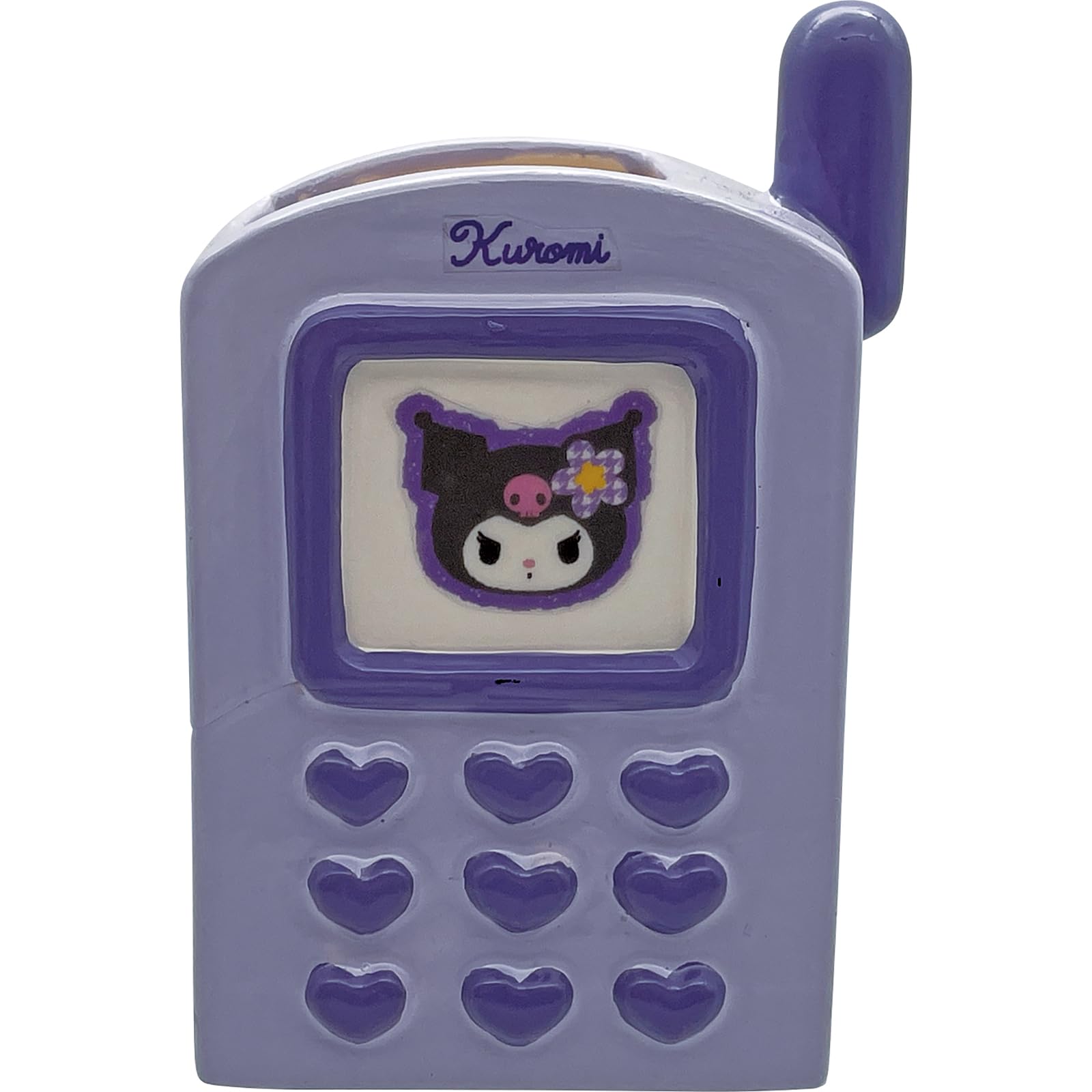 

Ручка Sanrio примерно 7 x 5 x 11 см персонаж ручки Hello Kitty прочее Kaohana Kuromi держатель в форме раскладушки, широкий, подставка, канцелярские товары, фиолетовый