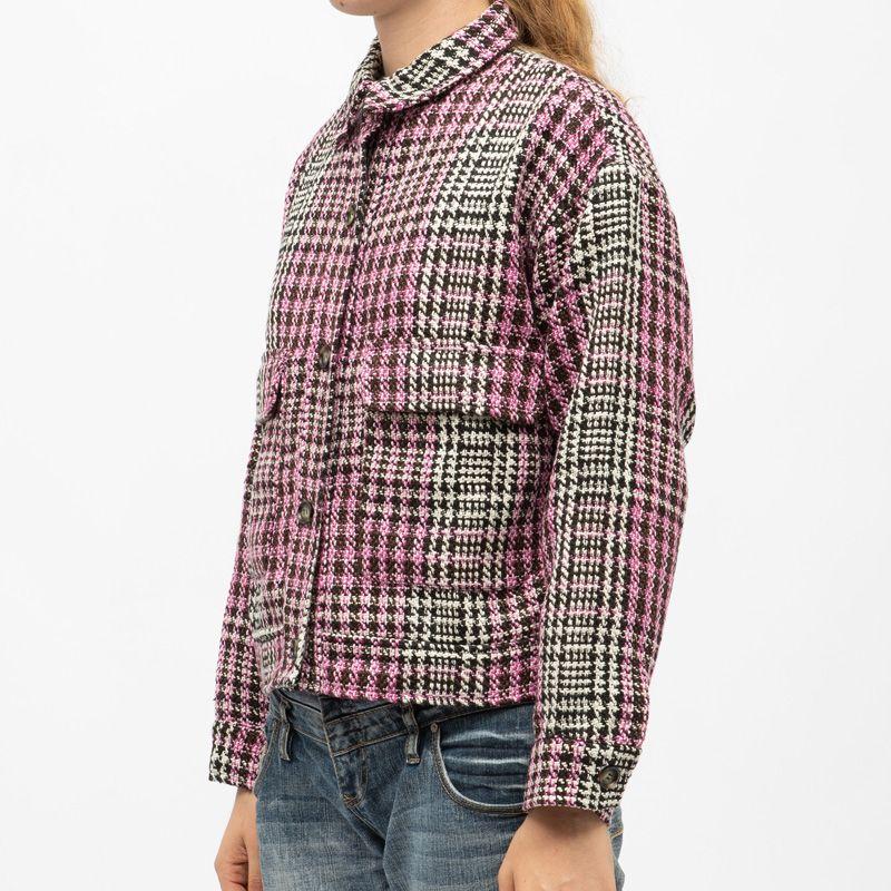 Black Tweed Houndstooth Pattern Val Short Jacket with Pockets Woman LA PETITE ETOILE