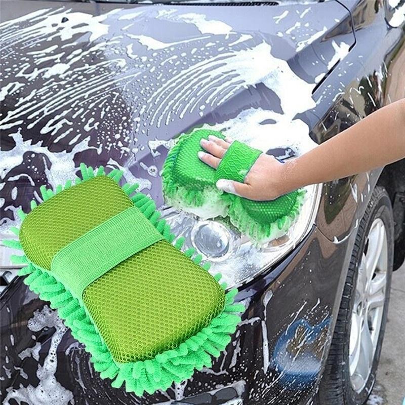 Car Cleaning Sponge Car Wash Glove Microfiber Chenille Washing Detailing Brush Pad Multifunction Cleaning Tool Accessories