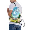 Custom Crayons Shins Chans Drawstring Backpack Sports Gym Bag for Men Women Cartoon Training Sackpack