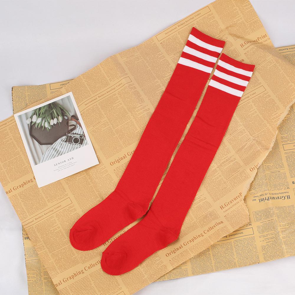 Long Socks With Three Stripes And Over The Knee College Style Performance Dance Women's Pressure Cotton Stocking