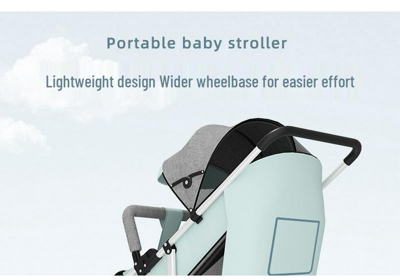 Leichter faltbarer Kinderwagen: Verstellbar, Sit-up, Vierräder, Ein-Knopf-Faltung
