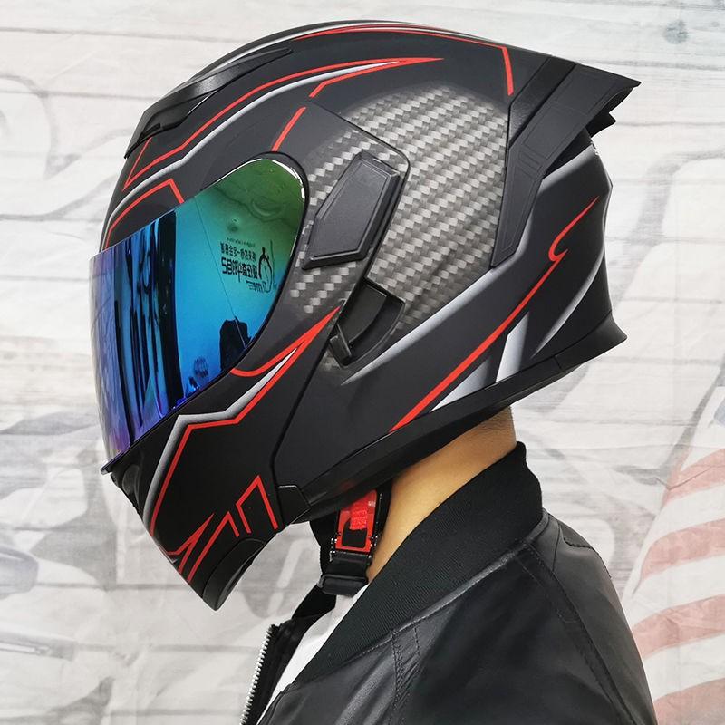JIEKAI Flip-Up Motorcycle Helmet Women Couples Dual Lens Full Face Scooter Riding ABS Material