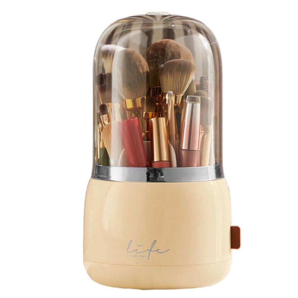 Transparent 360° Rotating Brushes Holder Large Capacity Makeup Brush Storage Tube Storage Tube