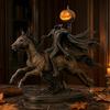 Estatua del Jinete sin Cabeza de Halloween con Luz de Calabaza LED, Decoración de Fantasma Iluminada de Resina, Figura de Caballero, Escultura de Terror para Decoración de Mesa del Hogar