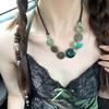 Colorful Vintage Necklace Green Chain Necklace New Choker  for Women