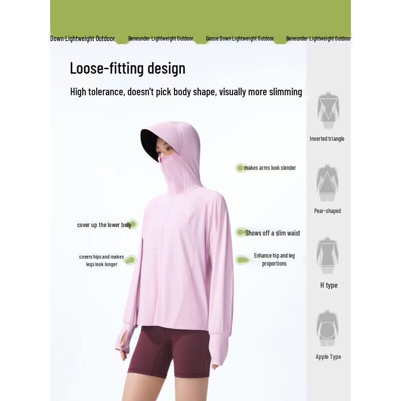 Beneunder Women's Hooded UV Protection Sun Jacket