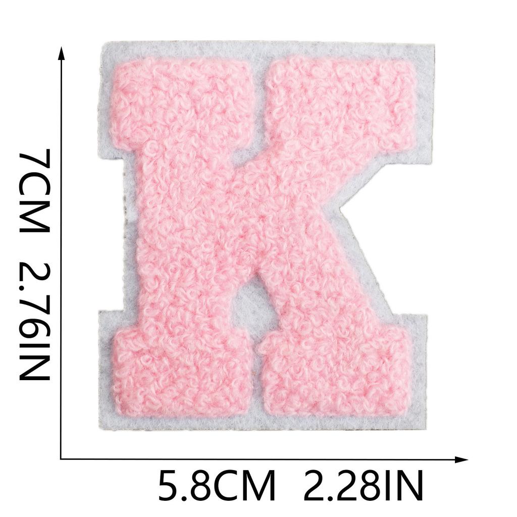 7Cm White Background Pink Character Embroidery Cloth Sticker English Towel Embroidery Letter Computer Embroidery Chapter Boy Embroidery Post