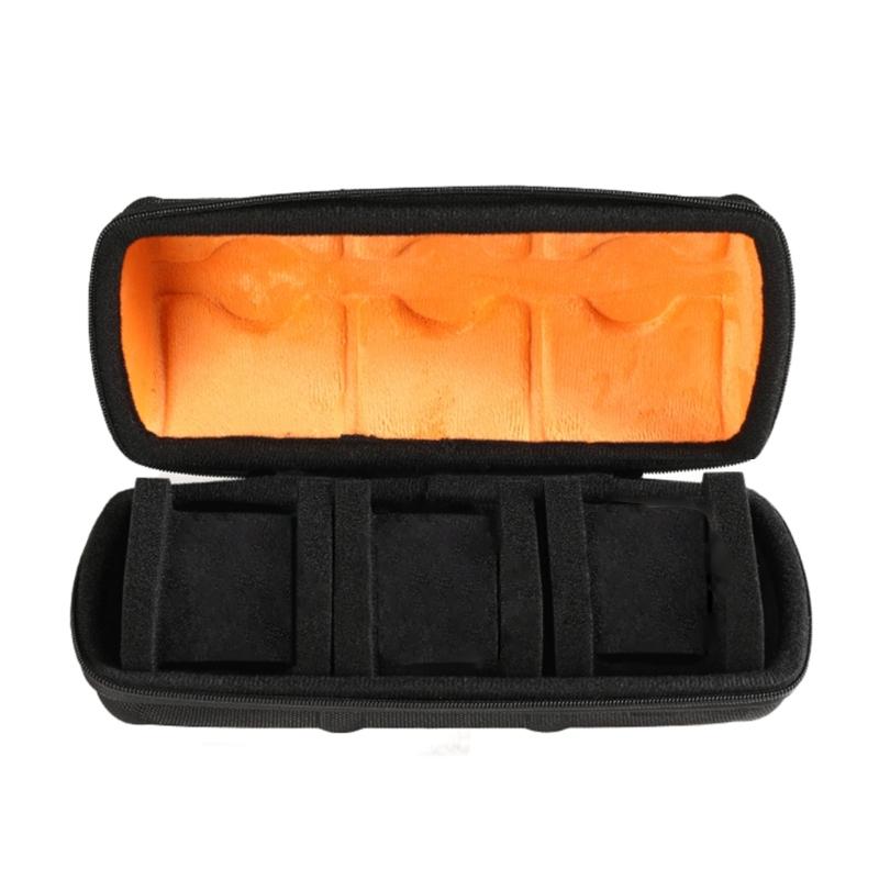 

Многофункциональная коробка-органайзер для хранения часов с 3 отделениями, дорожные органайзеры с мягкой подкладкой для наручных часов, мелких предметов, ювелирных изделий оранжевый