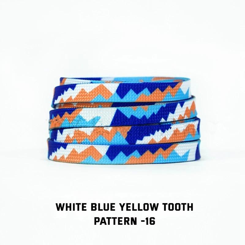 Stripes Tie-dye Laces Dazzling Blue Shoelace Colorful Flat Gradation Shoelaces Sneakers Personality Rope Men Women with The Same
