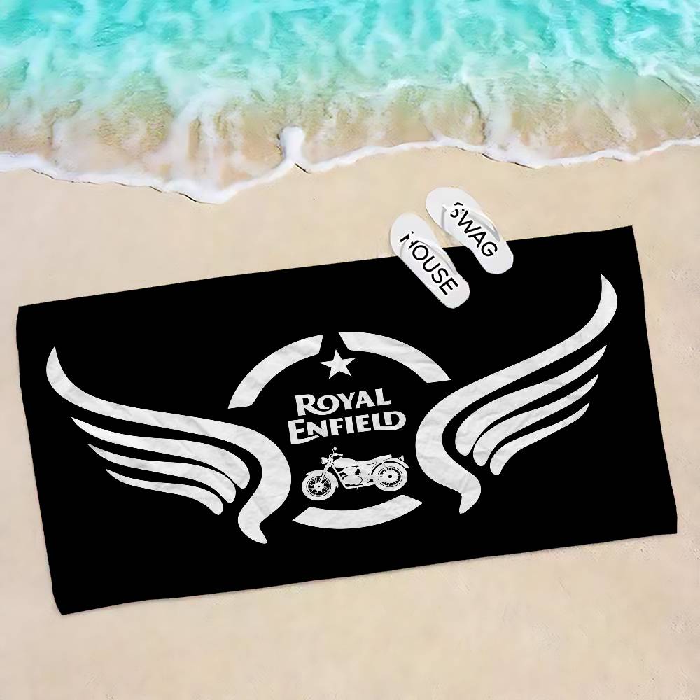ROYAL ENFIELD Motorcycle Logo Bath Towel Microfiber Soft Water Absorbing Breathable For Girl Kids Decorative Cartoon Beach Towel