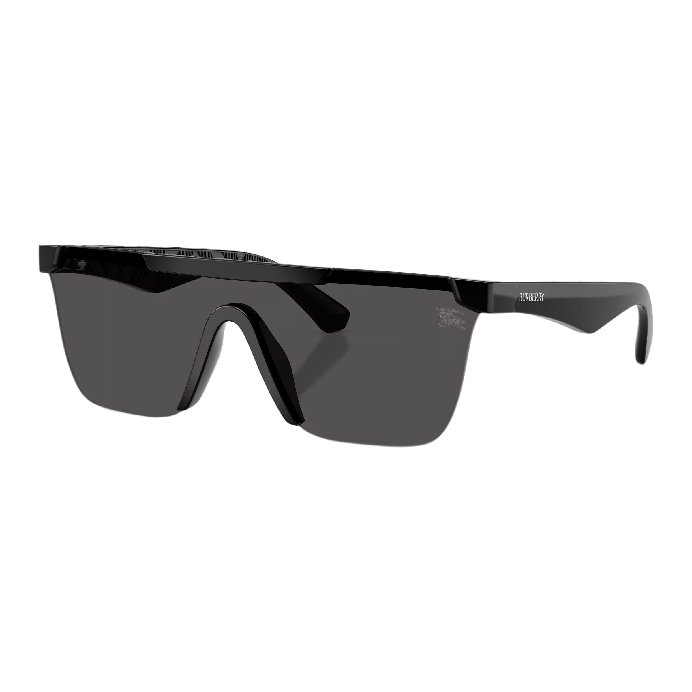 Burberry 4480D Brand Logo Irregular Shape Sunglasses Unisex sunglasses Black 0BE4480D-3001 Eyeglass Case+Box (White/Brown Edition Random)