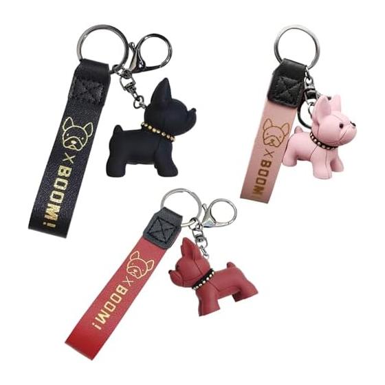 [Moerstar] Keychain Keychain Cute Dog Cartoon Bulldog Resin Tide Cool 3D Keychain Unique Popular Fashion Multifunctional Pack Decorations Keys Mobile
